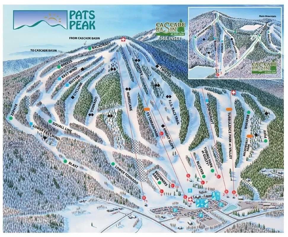 Pats Peak complete trail map showing all ski runs and lifts