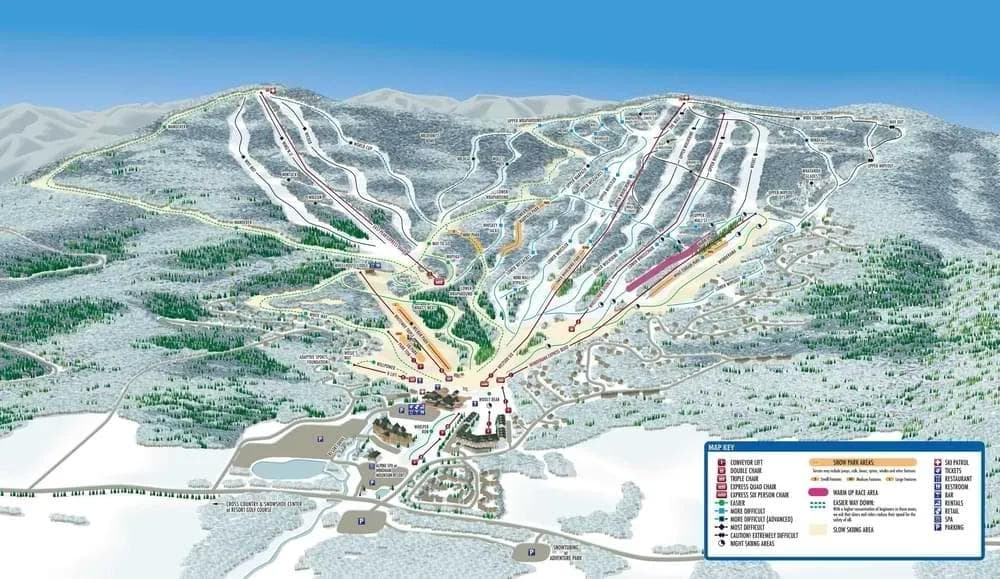 Windham complete trail map showing all ski runs and lifts