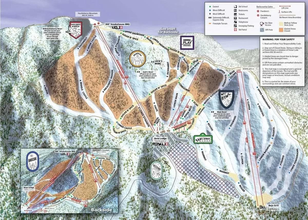 Sierra At Tahoe Unveils Updated Trail Map With Previously Closed Zones Now Open