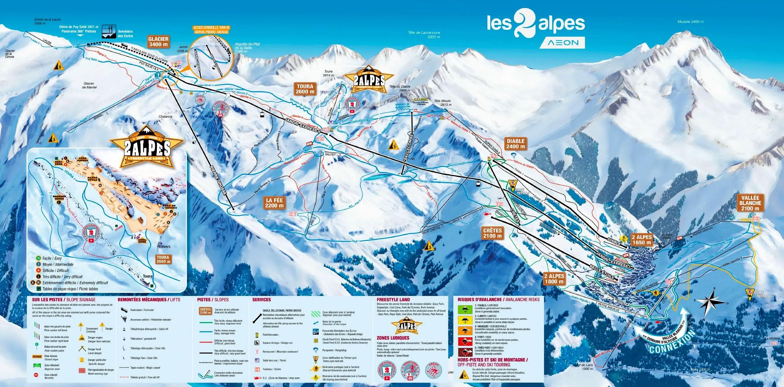 The Les 2 Alpes trail map.