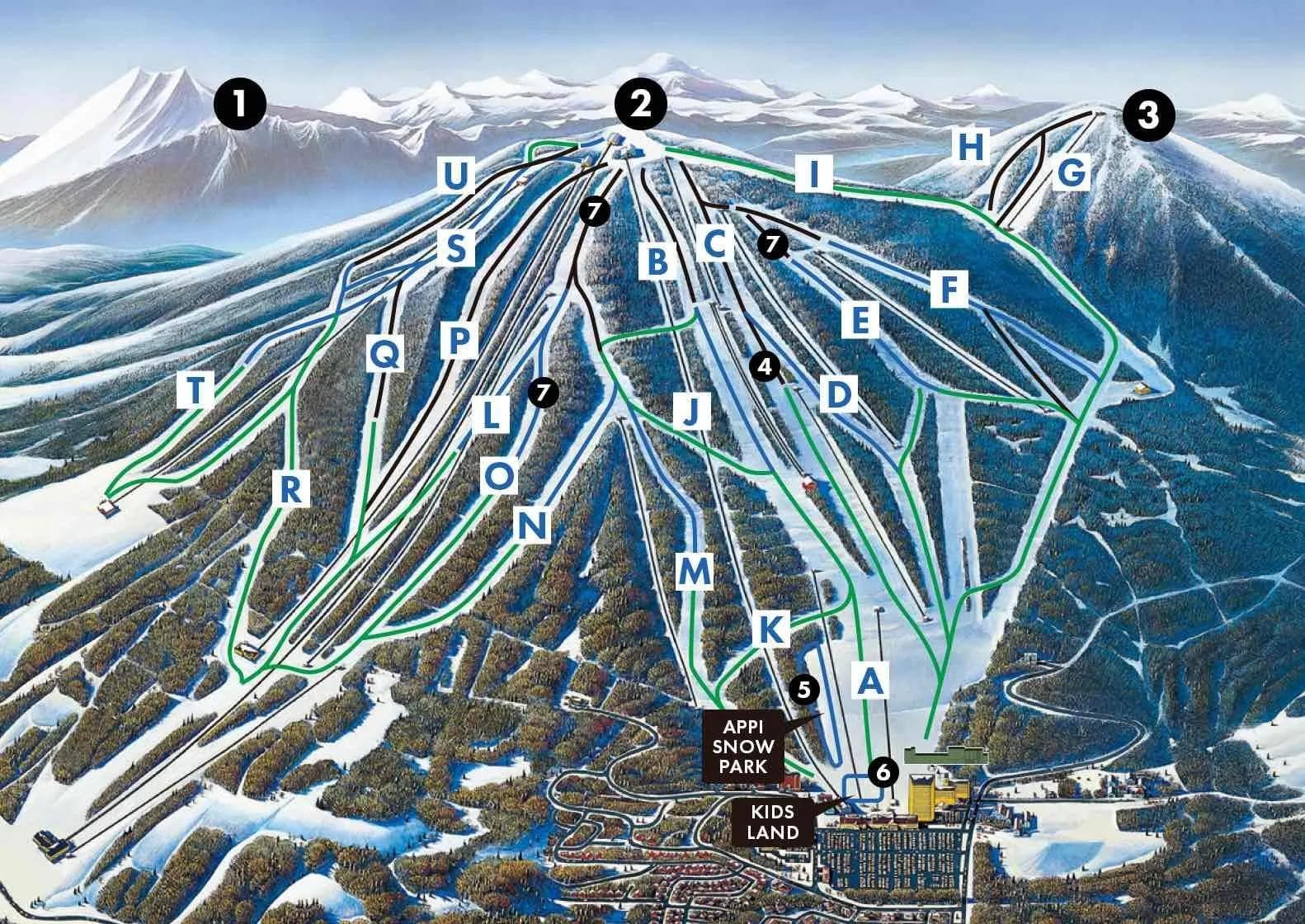 Appi Kogen complete trail map showing all ski runs and lifts
